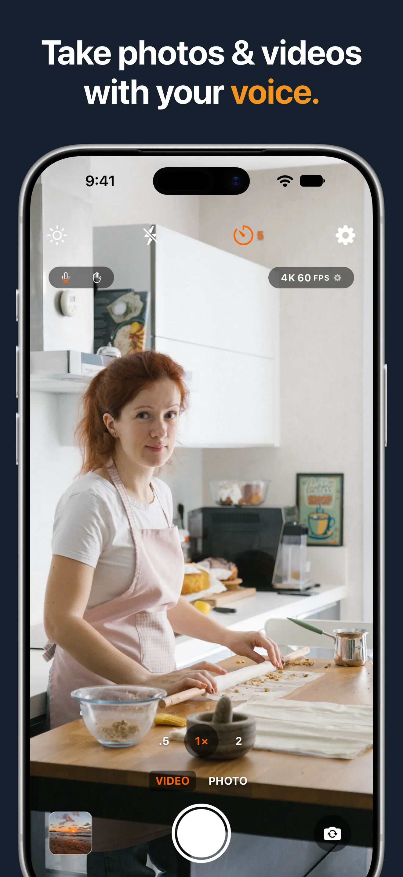 Hey Camera viewfinder listening for a voice command